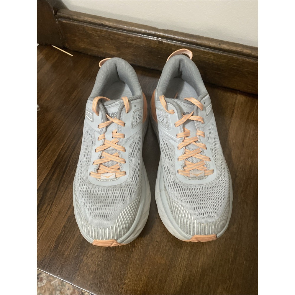 Hoka One One Bondi 7 Harbor Mist Grey Women's Size 7 1110519-HMHS Max Cushion